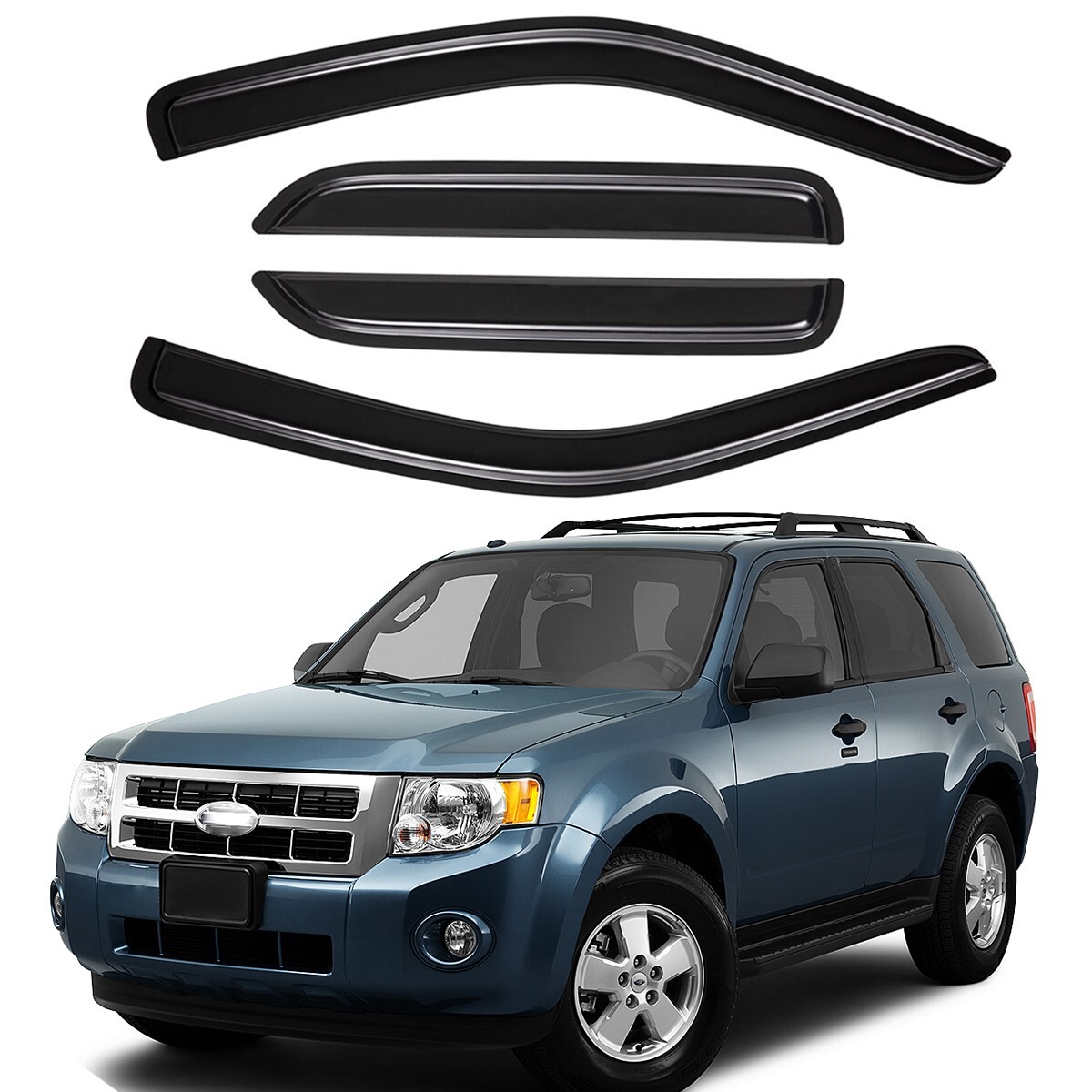 Tape-on Window Vent Visors for 2001-2012 Ford Escape/2008-2011 Mazda Tribute