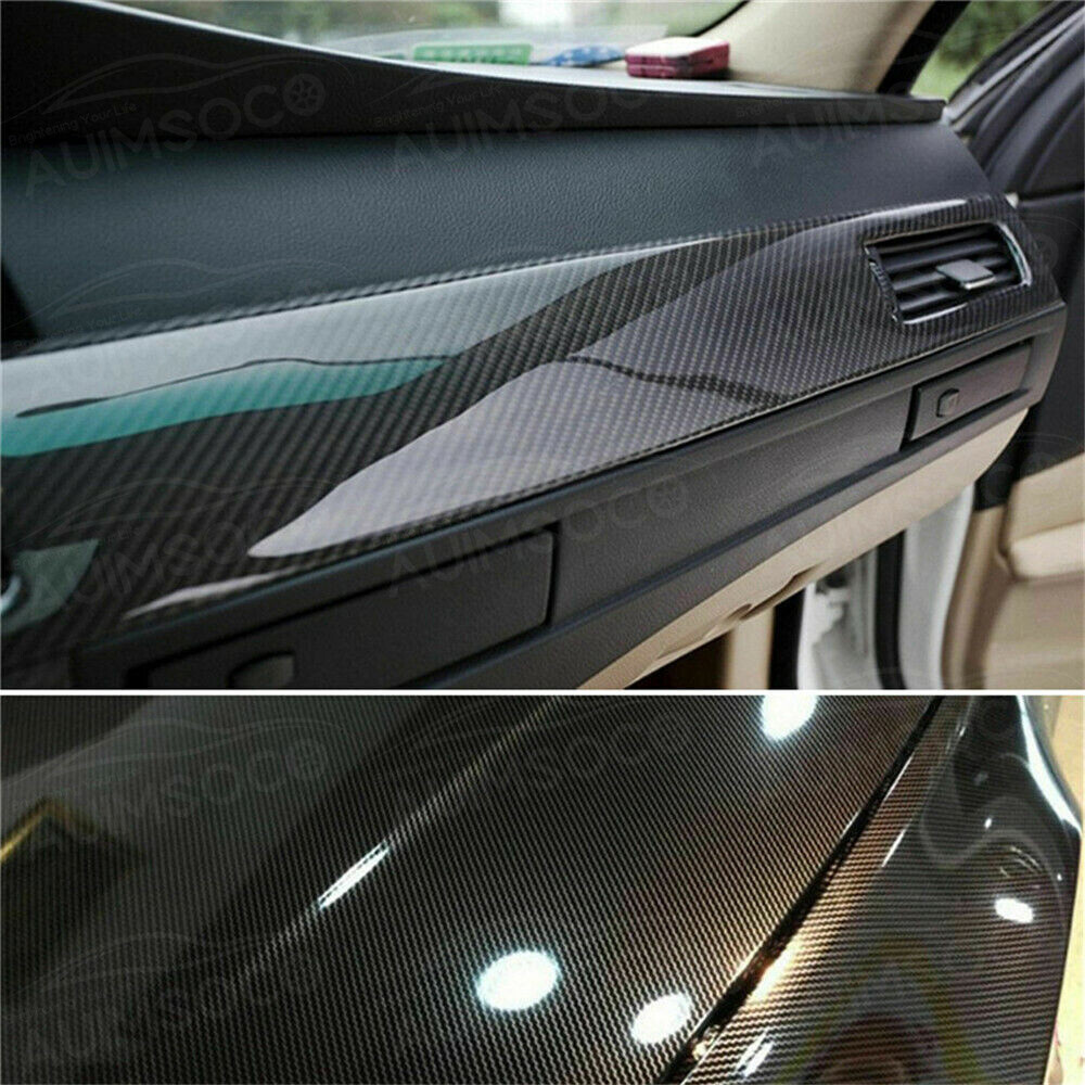 7D Gloss Carbon Fiber Car Wrap Vinyl Film DIY Interior Stickers Auto Accessories