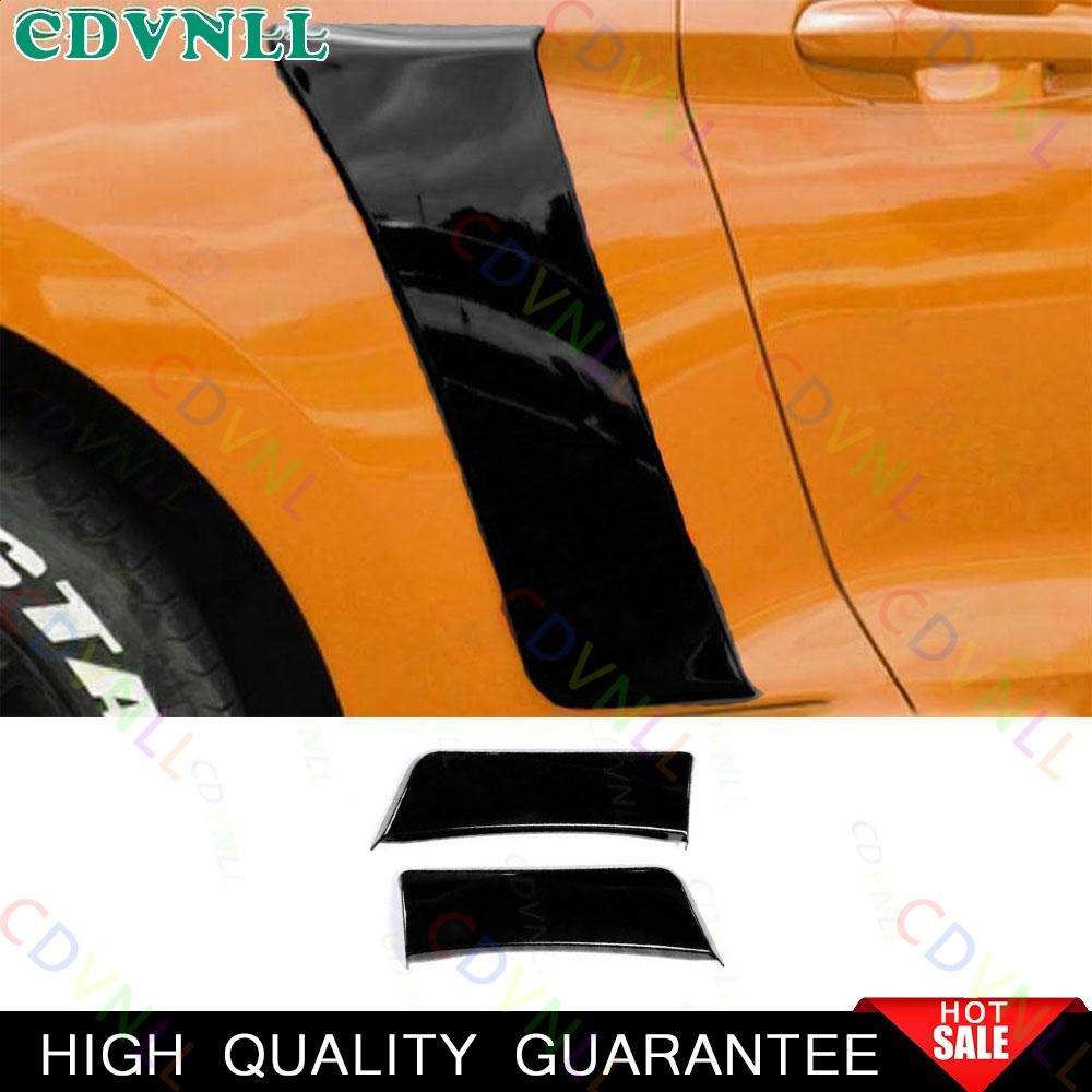 For Ford Mustang 15-2023 Bright Black Rear Fender Air Vents Outlet Cover Trim 2*