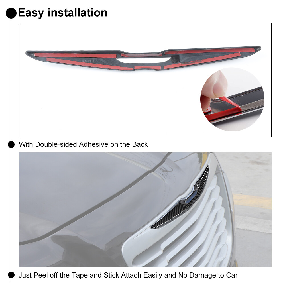 Carbon Fiber Front Rear Grille Logo Badge For Chrysler 300/300C 15+ Carbon Fiber