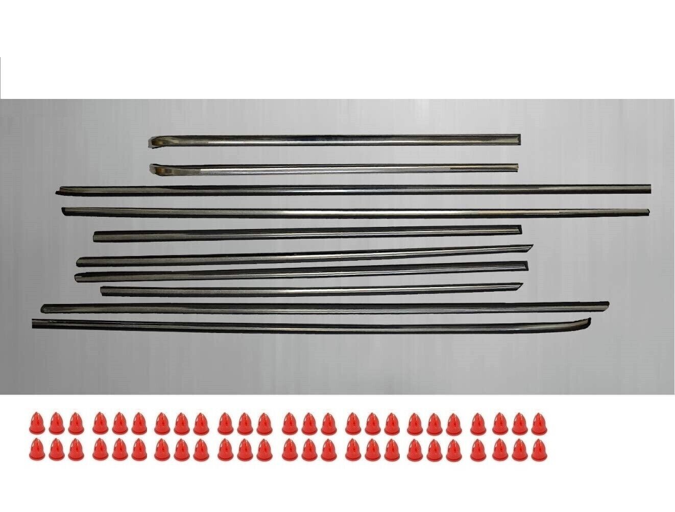 Mercedes Benz W114 W115 Sedan 4 Doors CHROME SIDE Mouldings Trim 10 PCS S.STEEL
