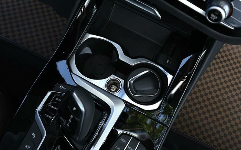 ABS Silver Middle Console Drinking Glass Trim 2PCS For BMW X3 G01 2018-2020 2024