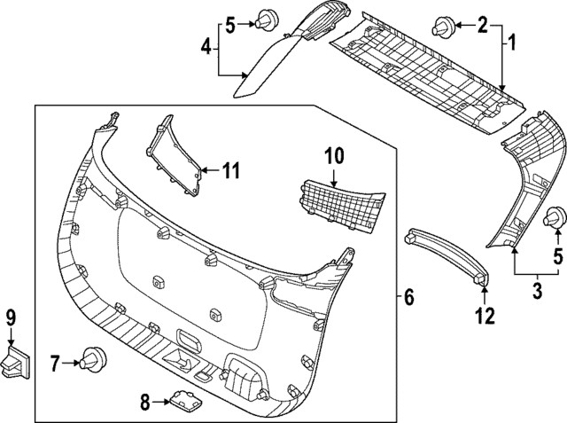 Genuine Kia Lower Gate Trim 81710-DW010WK