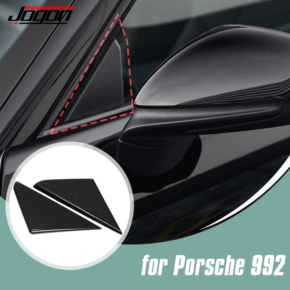 For Porsche 992 Plain Carbon Exterior Triangle Window Trim Bezel Targa 2019-2024