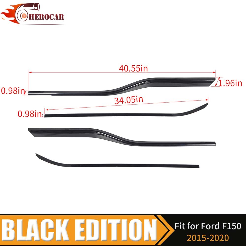 🌟Black Door Window Frame Sill Trim for Ford F150 2015-2020 Molding Weatherstrip