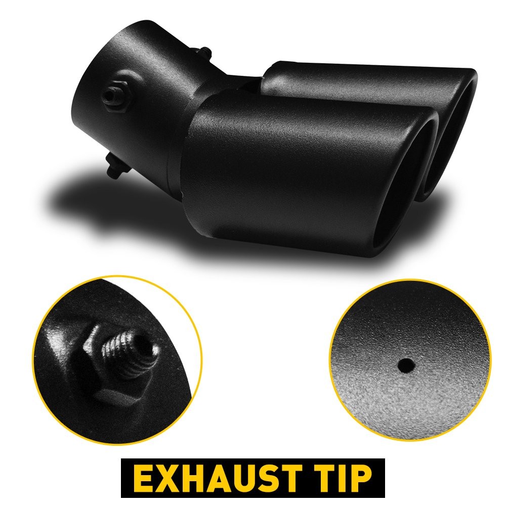 Matte Black Stainless Steel Exhaust Tip For outlet 1.5-2.4inch tailpipe Polished
