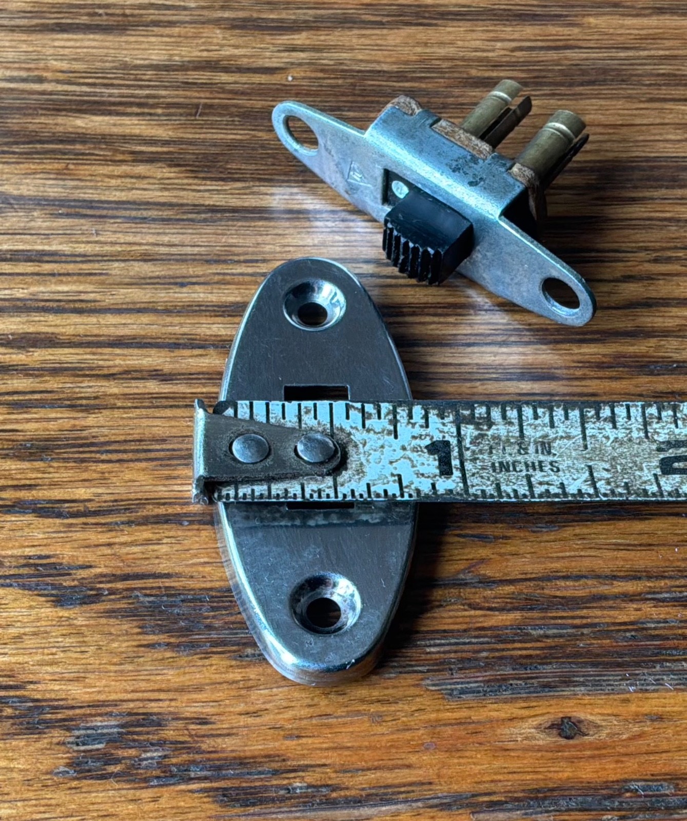 1930s 1940s COURTESY DOME LIGHT SWITCH w/ESCUTCHEON vtg interior trim accessory-