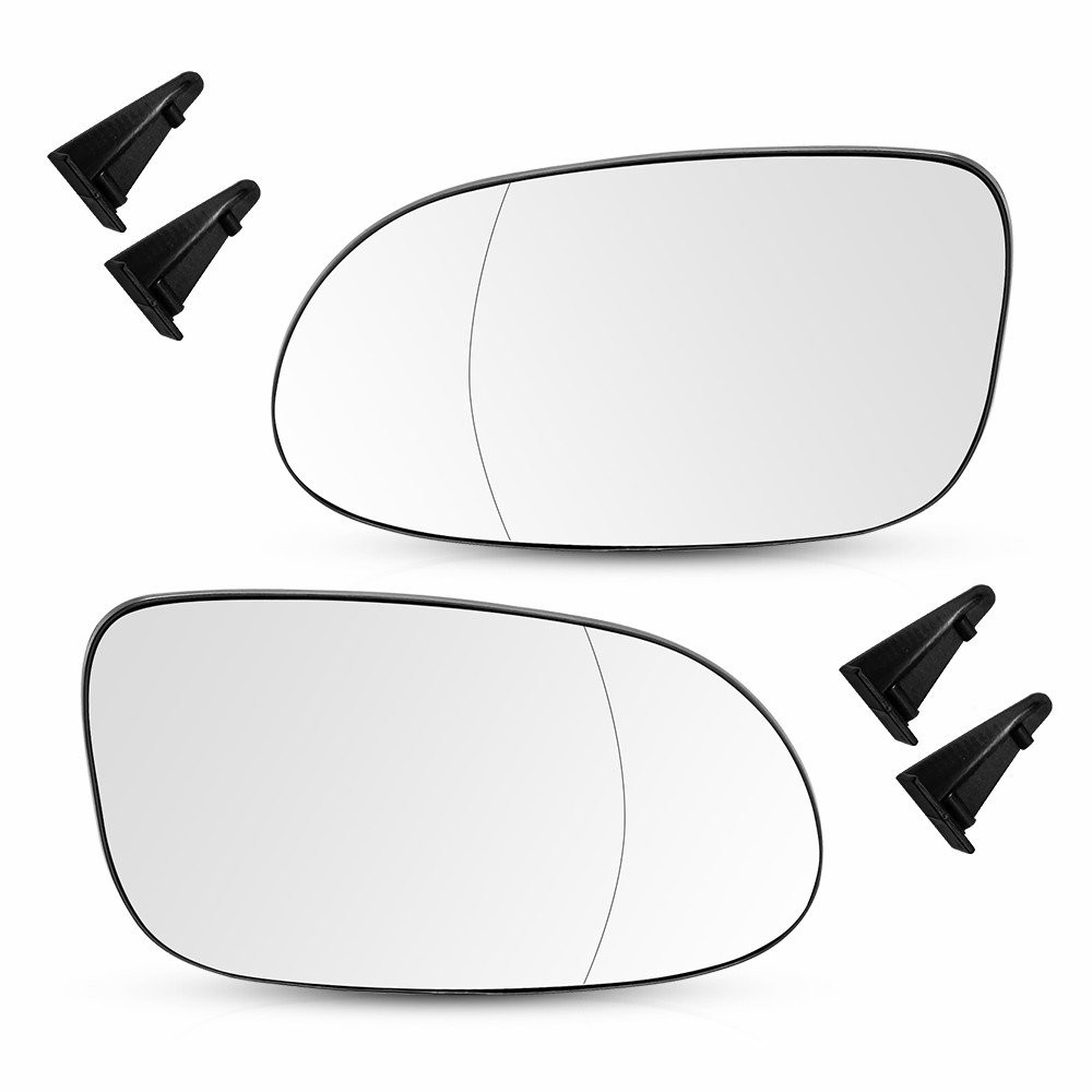 Driver Passenger Glass Mirror Power Heated for 2003-04 Mercedes Benz SL500 Base