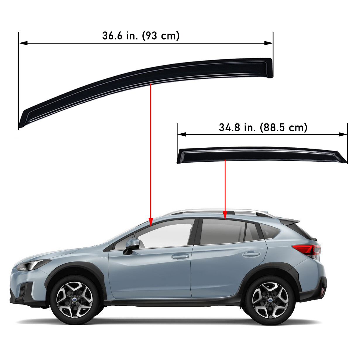 Rain Guards Window Visor Vent Shade for 2012-2016 Subaru Impreza Hatchback