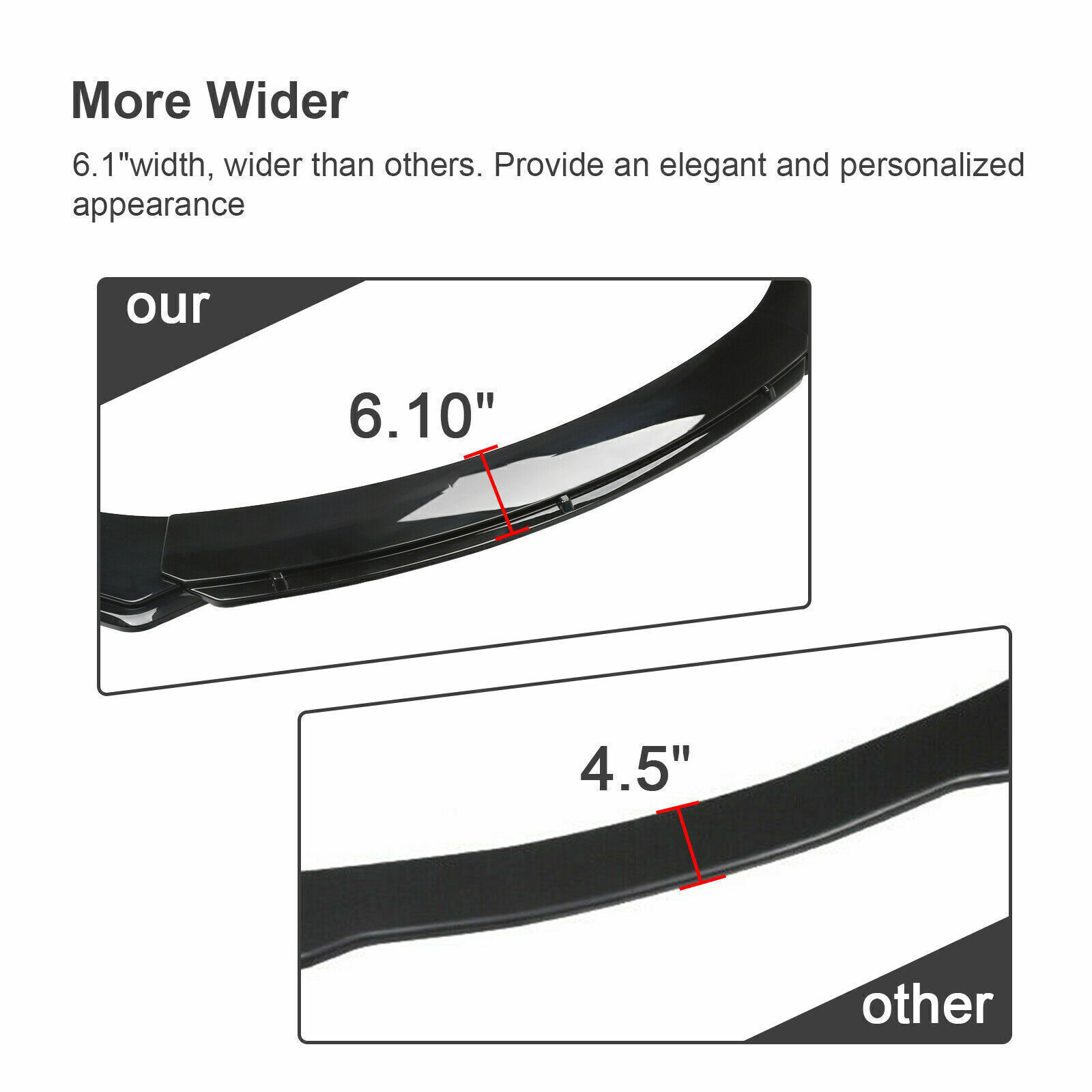 Gloss Black Car Front Bumper Spoiler Lip Splitter Body Kit For Jaguar XE XJ XJL