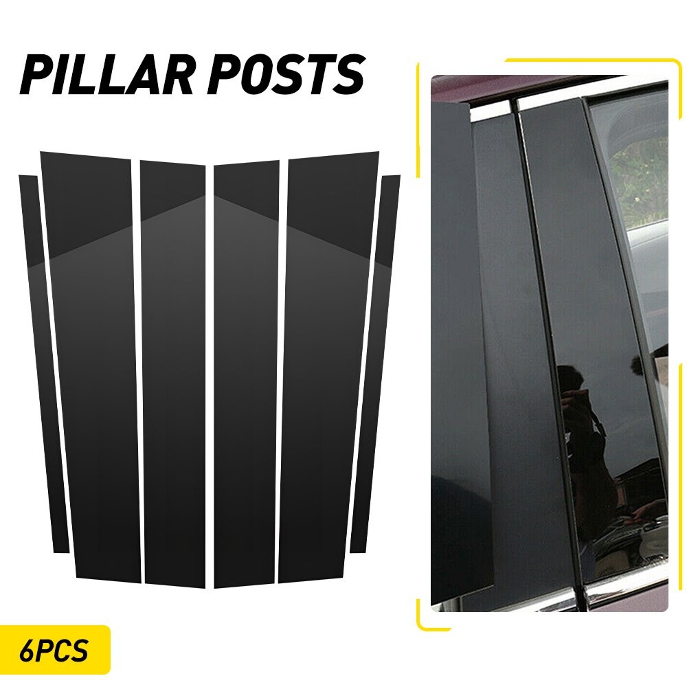 6PCS Pillar Posts Fits Nissan Titan Crew 2004-15 Cab Door Trim Cover Kit