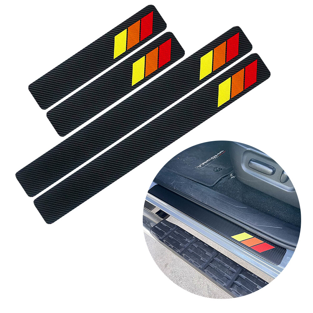 Tri-Color Car Door Sill Sticker Classic Style For Toyota 4Runner Rav4 Highlander