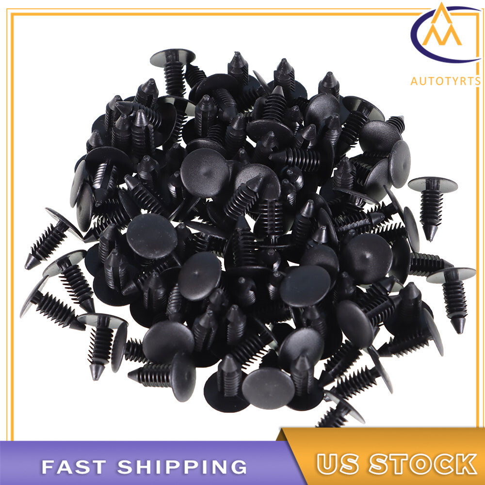 100 Pcs Black Nylon Xmas Tree Barbed Type Clips Retainers Qty 100 Plastic