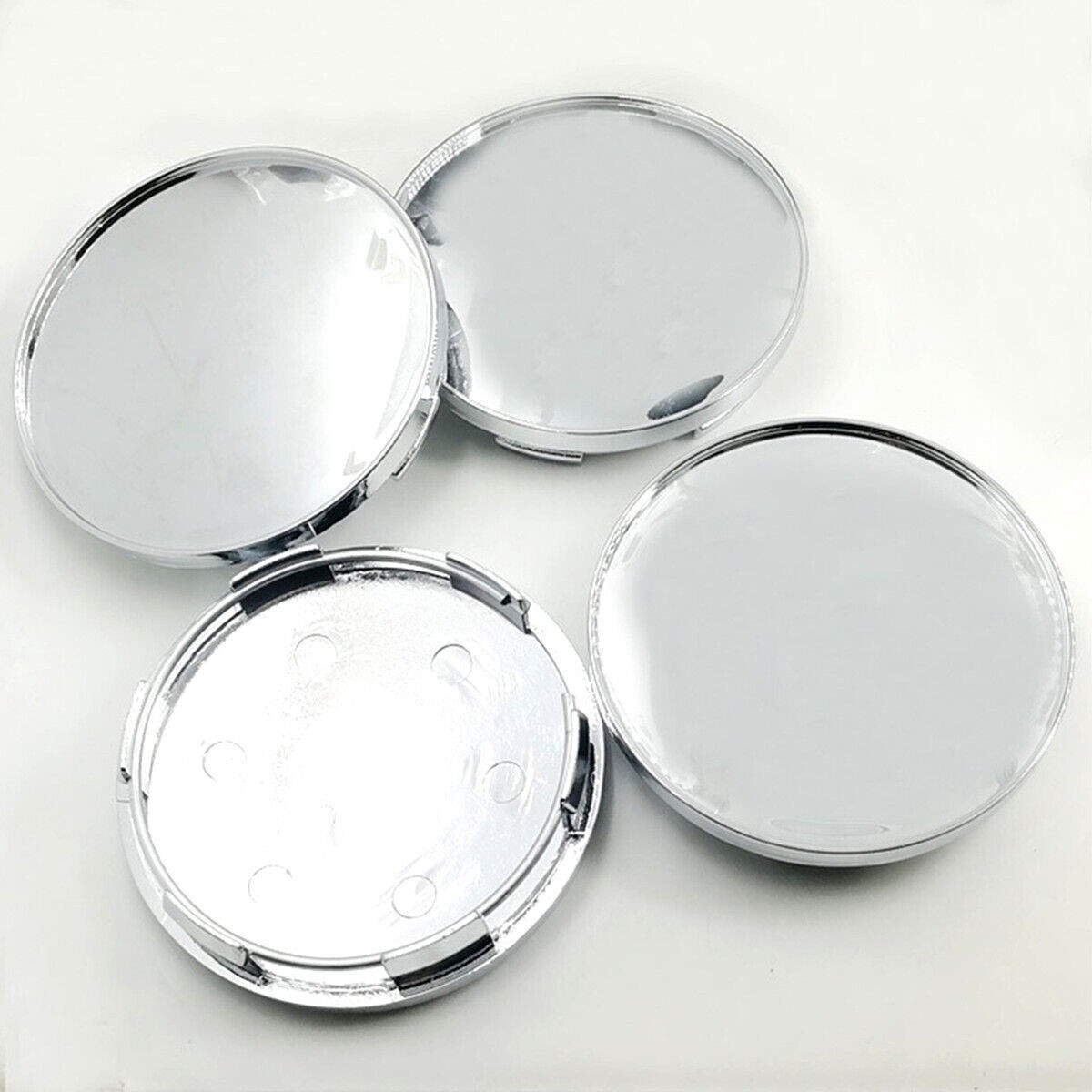 4Pcs Wheel Rim Center Hub Caps Cover 68MM Car Accessories Chrome Silver No Logo