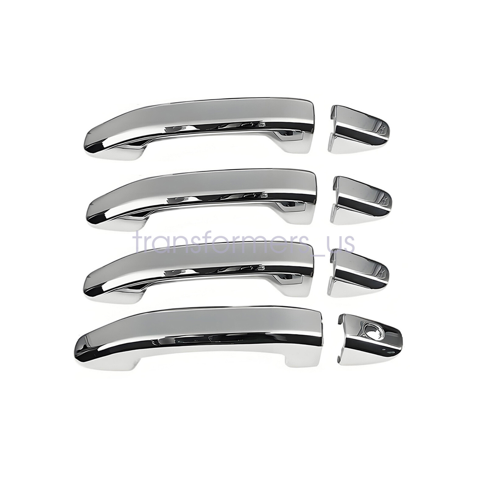 Chrome 4 Door Handle Cover for 2020-2024 Chevy Silverado 1500+2500+3500+HD Truck