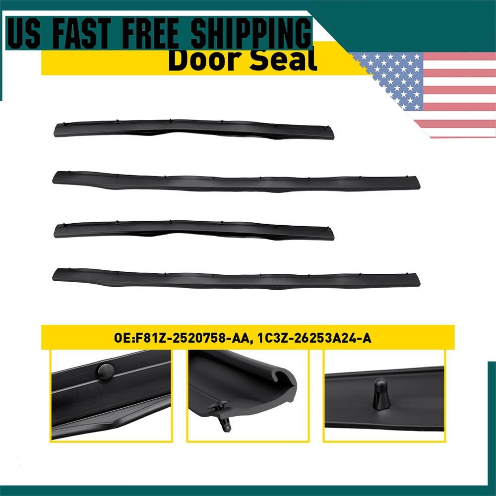 4PCS Front & Rear Lower Door Weather Strip Seal For Ford F250-F550 SD 1999-2016