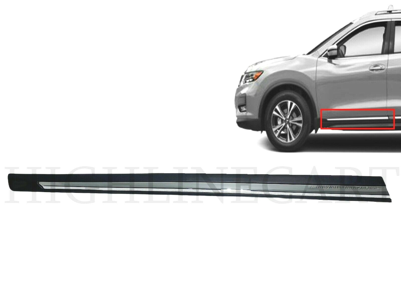 For 2017 2018 2019 2020 Nissan Rogue Left Front Door Trim Molding Lower Chrome L