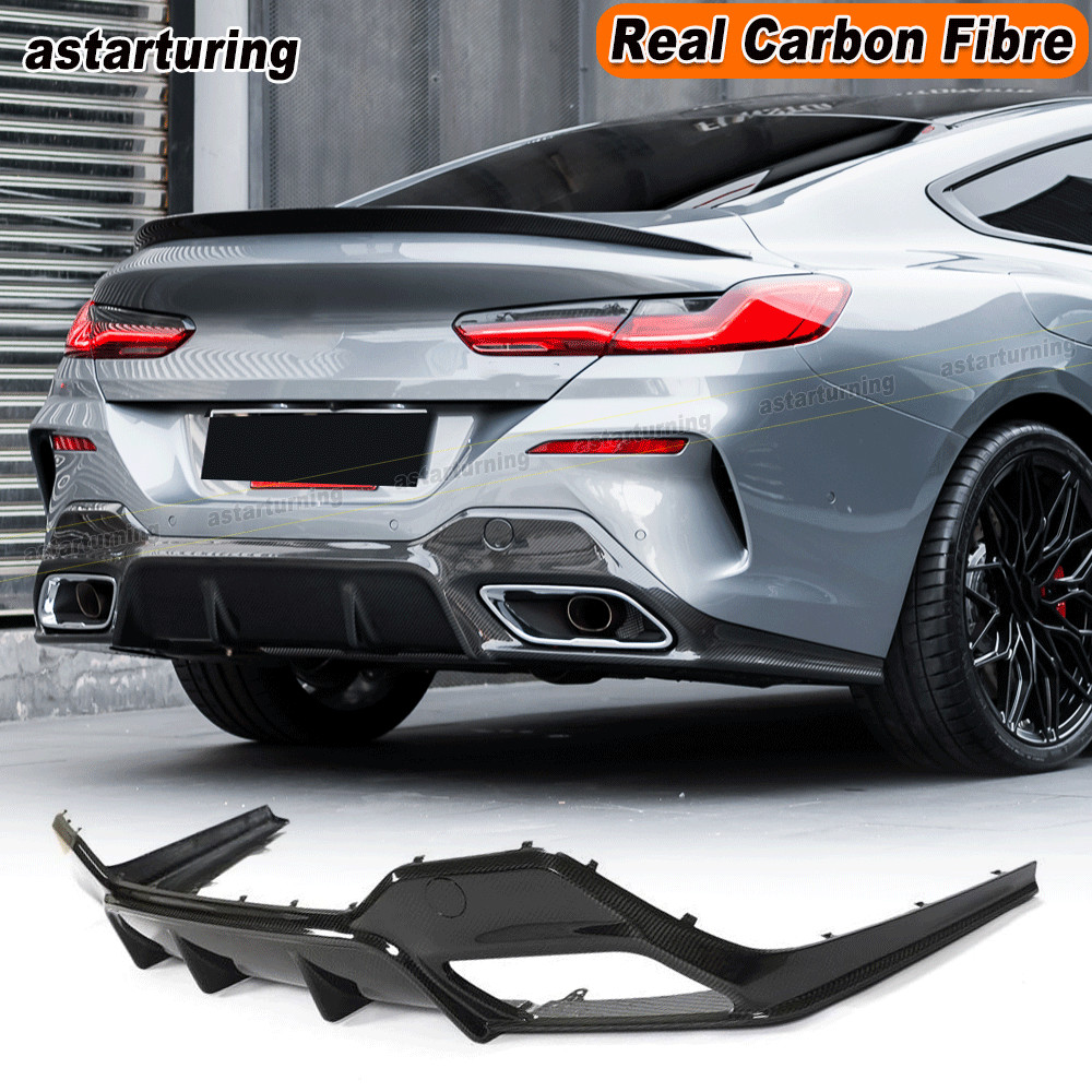 For BMW 8 Series G14 G15 M850i M-Sport 2018-2024 DRY Carbon Rear Bumper Diffuser