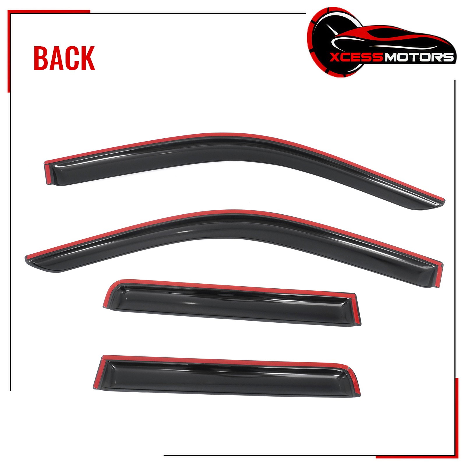 Fits 2024-2026 Toyota Tacoma Crew Cab Window Visors Smoke Side Door Deflectors