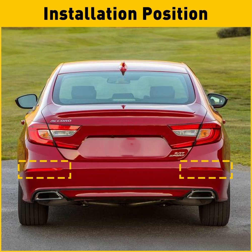 OE-Spec Lens Red Rear Bumper Reflectors Reflex For 2018-2022 Honda Accord Sedan