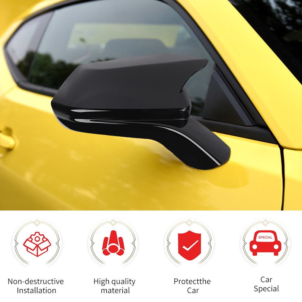 🏆 Gloss Black Look Rearview Mirror Cover Caps Overlay for 16-23 Chevy Camaro