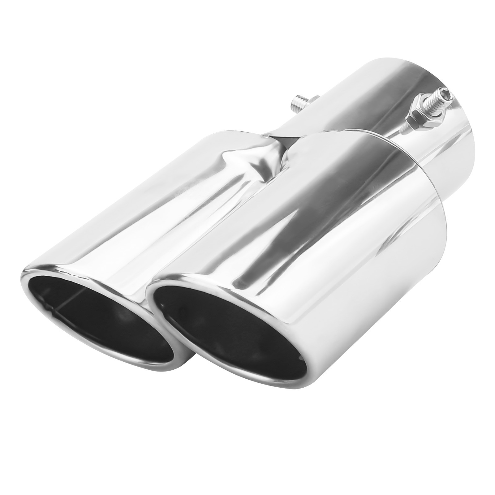 Dual Exhaust Tail Pipe 2.5″ Stainless Steel Muffler Tip Universal Car with Bolt