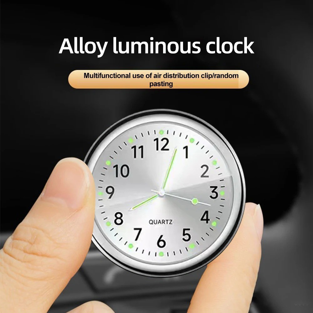 Luminous Mini Car Dashboard Clock Stick-On Watch Accessories For Car Boat Trucks