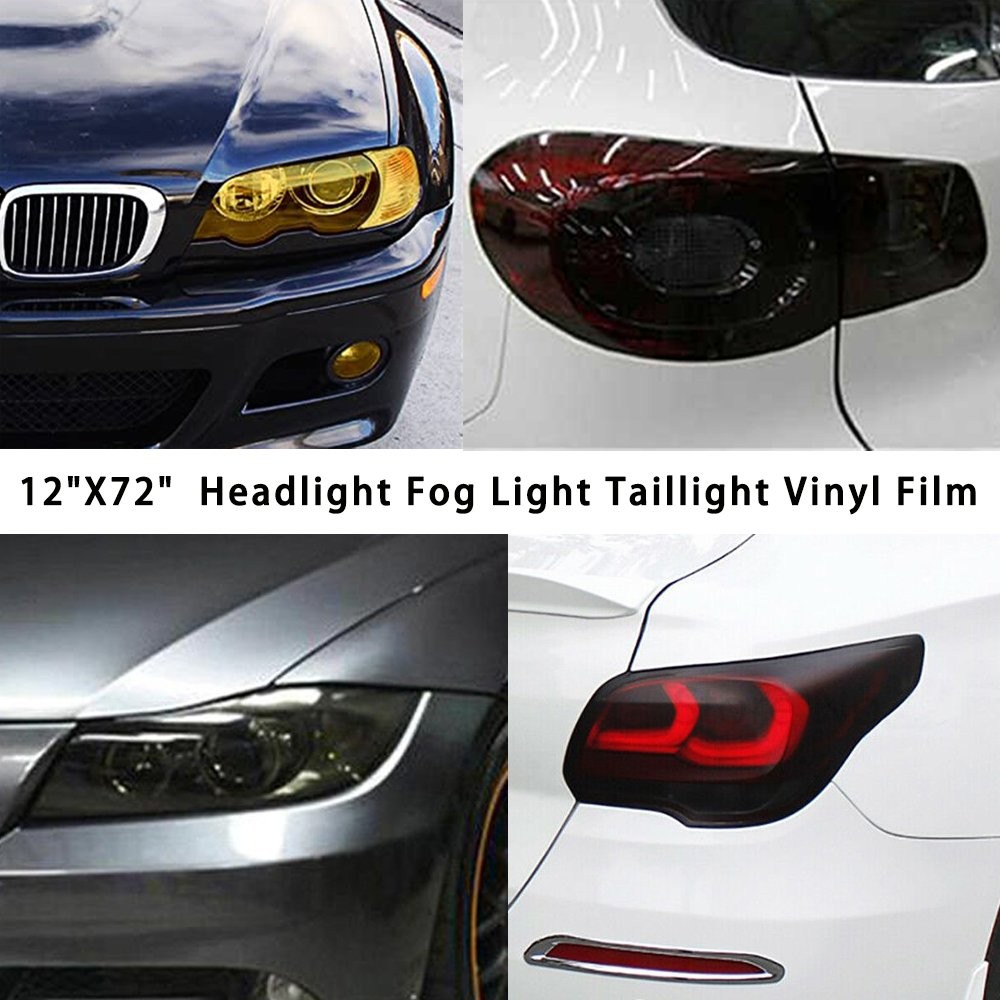 12″X72″ Color Yellow 4 Black Tint 3000K Headlight Fog Light Taillight Vinyl Film
