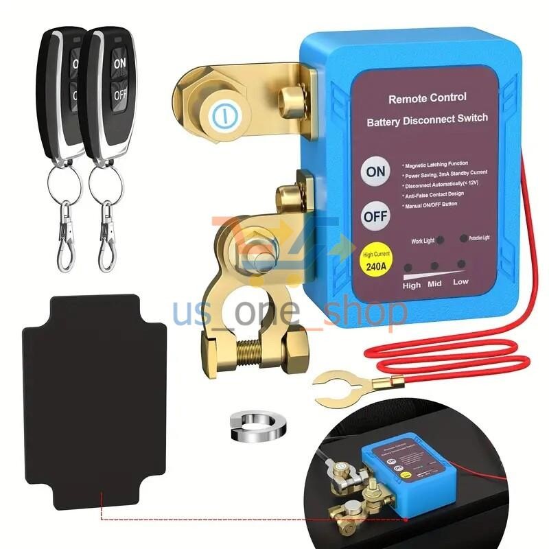 Remote Battery Disconnect Switch 12V 240A Battery Kill Switch for Auto RV ATV US