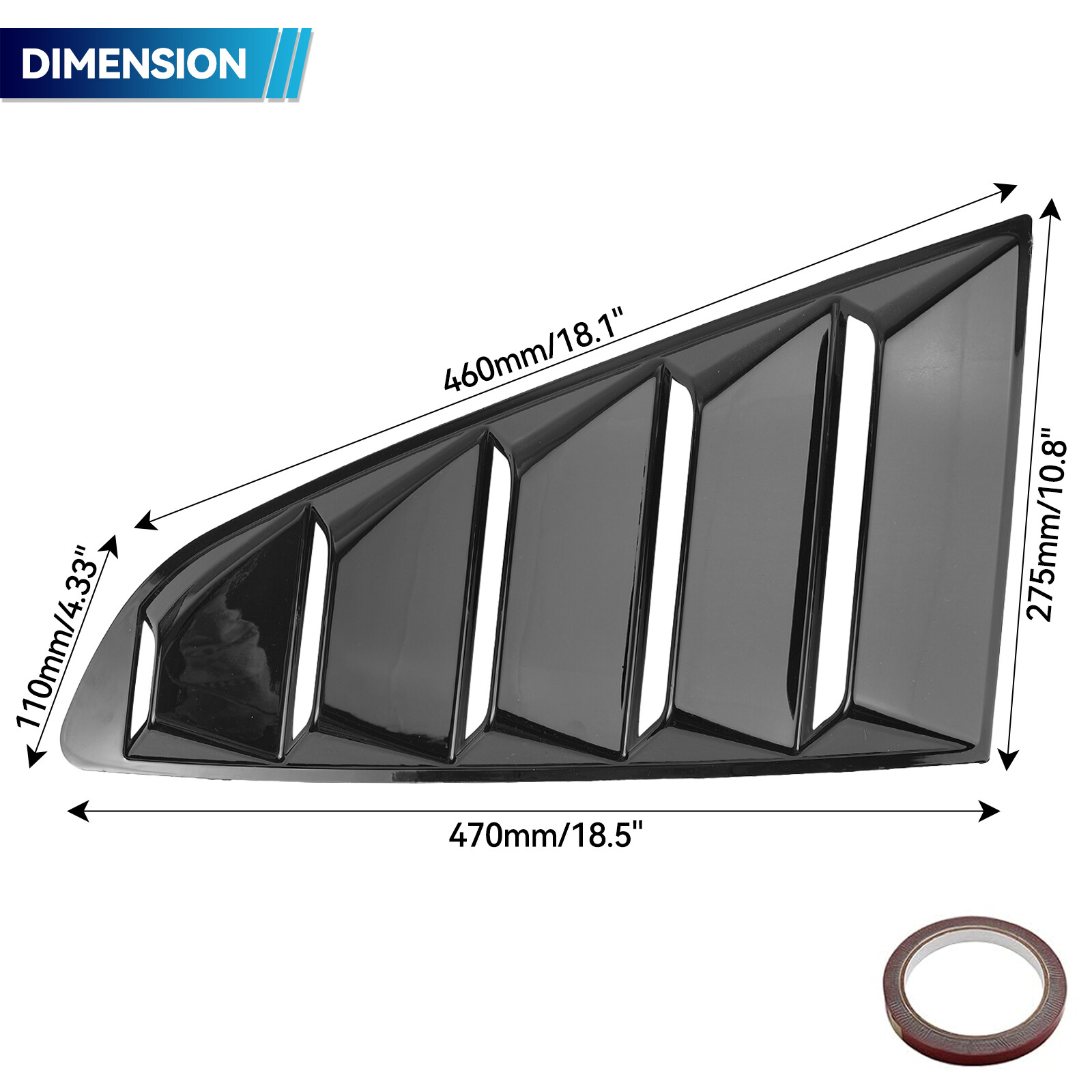 For Ford Mustang Side Vent Window 1/4 Quarter Scoop Louver Cover Accessories Car