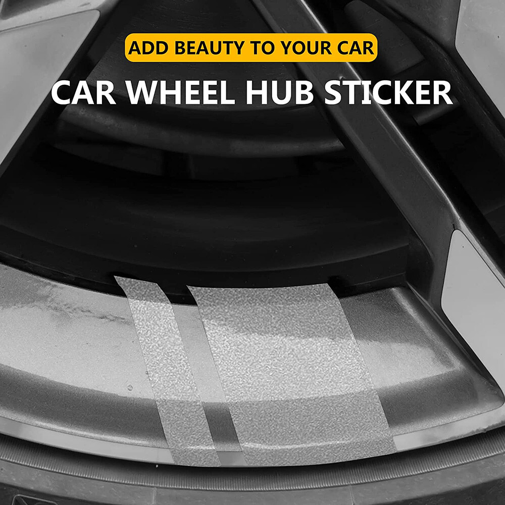 6x Car Wheels Tire Rim Vinyl Decal Racing Stripes Sport Decorate Sticker Silver