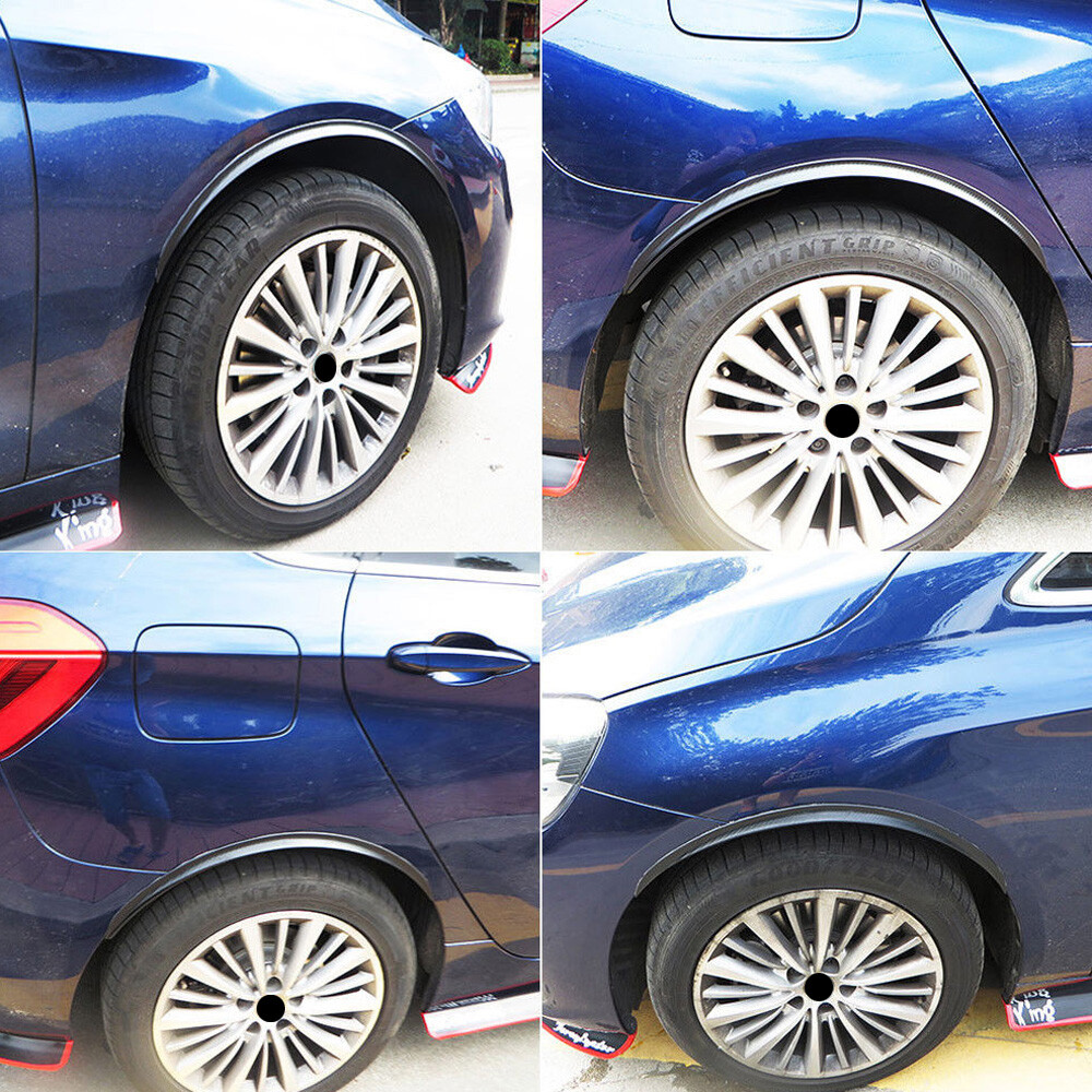 4Pcs 28.7″ Carbon Fiber Car Wheel Eyebrow Arch Protector Trim Lips Fender Flares