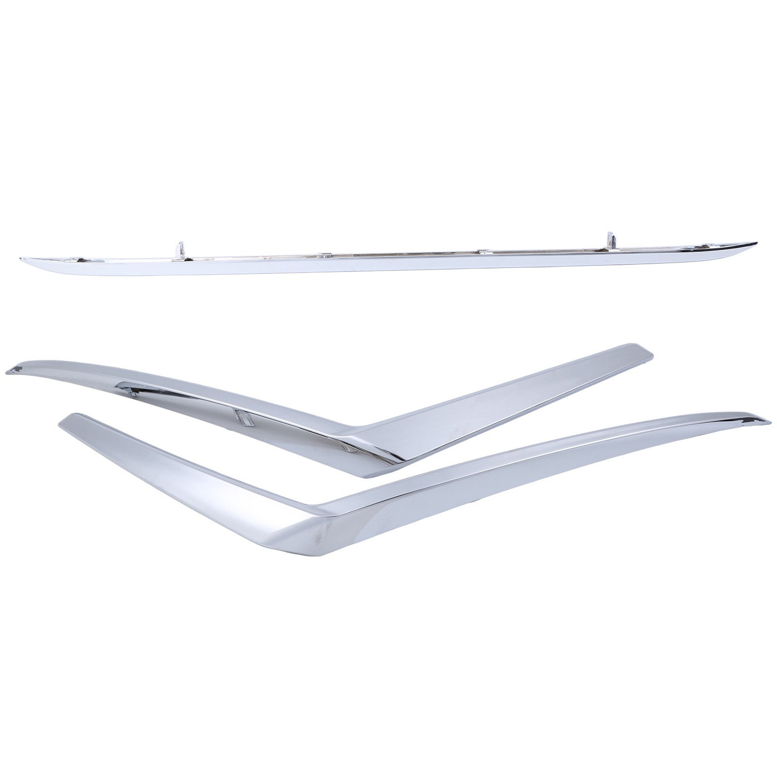 3X For 2021-2024 Nissan Kicks S SV Left Right Lower Front Bumper Chrome Molding