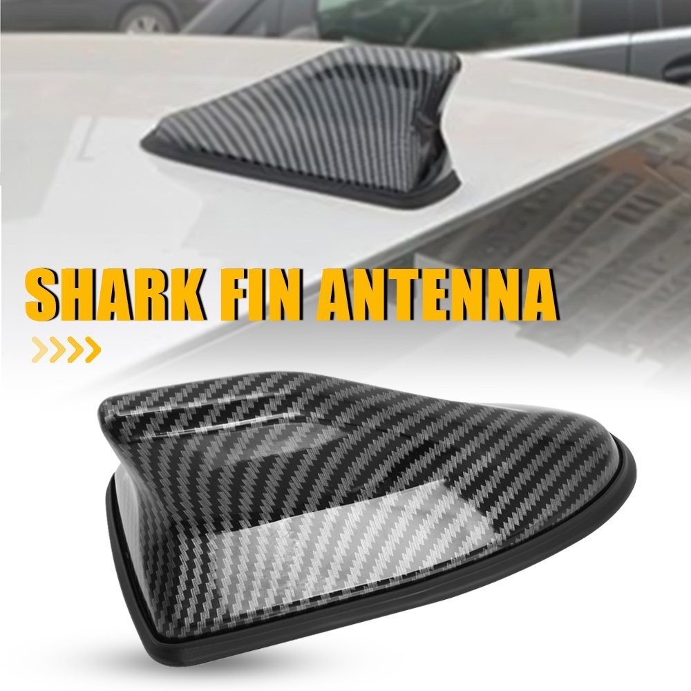 Carbon Fiber Black Shark Fin Roof Antenna Radio FM/AM Antena Radio Universal