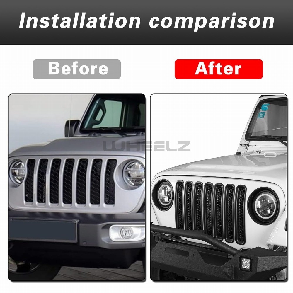 Honeycomb Mesh Front Grill Inserts Fit 1997-06 Jeep Wrangler TJ Unlimited (7X)