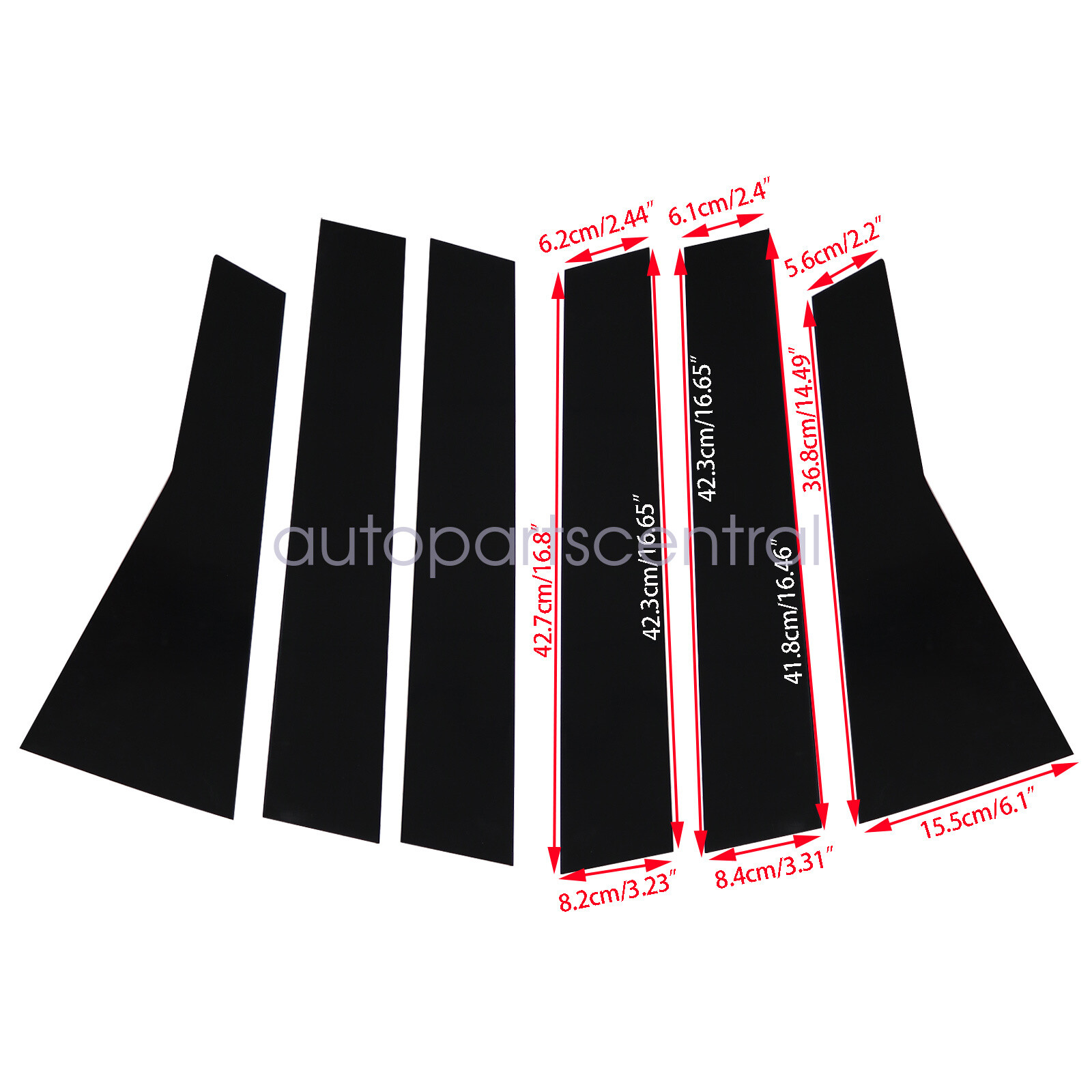 Black pillar posts set door trim piano cover kit Fit For Honda cr-v crv 2017-22