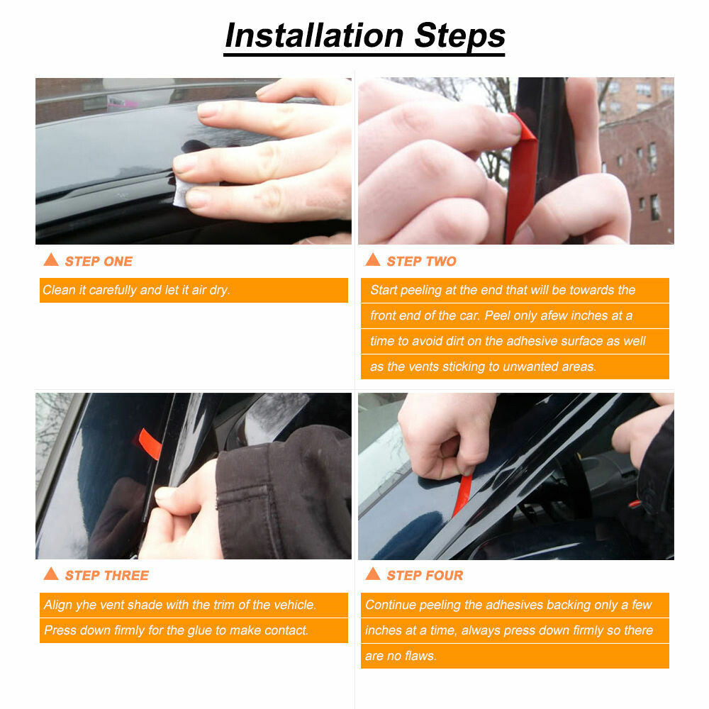 For 2004-2009 Toyota Sienna Acrylic Window Visors Wind Deflectors Rain Guards