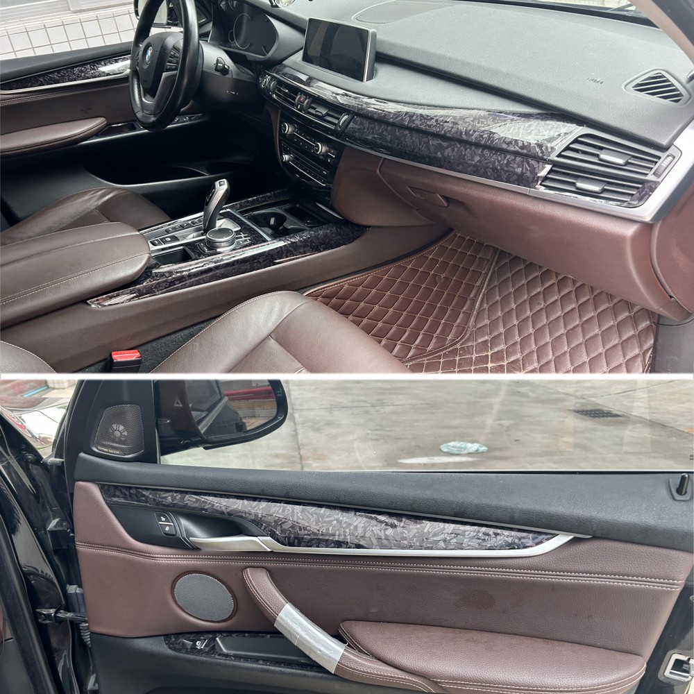 For BMW X5 F15 2014-2018 Forged Carbon Fiber Pattern Interior DIY Trim Decals
