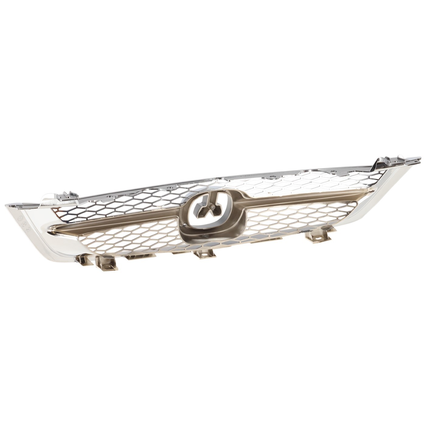 Grille For 2002-2003 Acura TL Chrome Shell w/ Black Insert Plastic