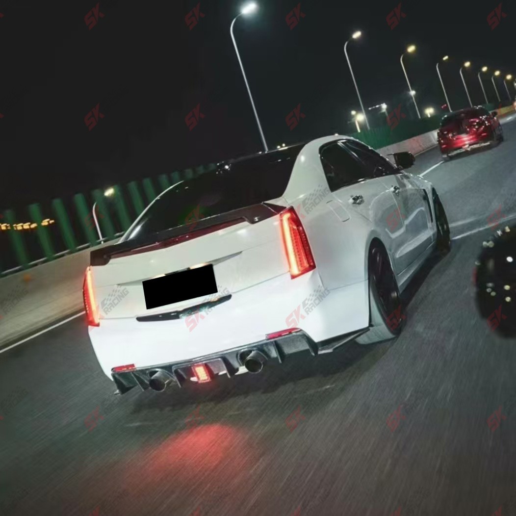 Glossy Black/Carbon Fiber Fits Cadillac ATS 4-Door Sedan 13-18 Rear Spoiler Wing