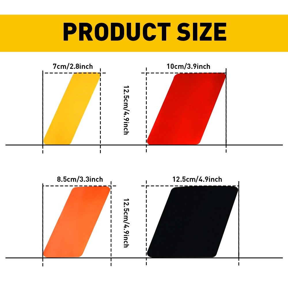 4 Tri-color Badge Front Grille Decal Sticker Red Orange Yellow Black Accessories