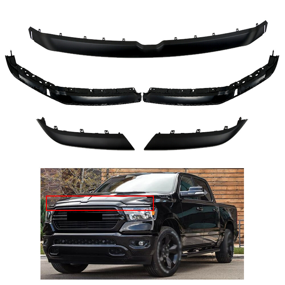 For 2019 2020 2021 2022 Dodge Ram 1500 Front Upper Grille Trim Molding Paintable