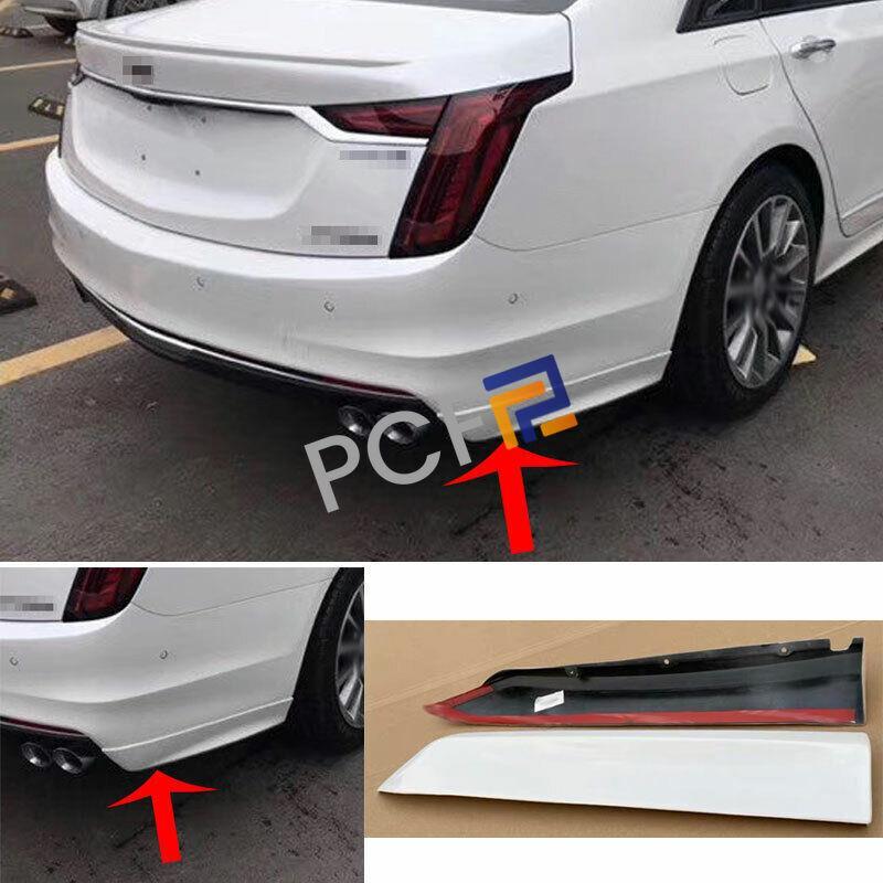 Rear Bumper Lip Chin Spoiler Splitter ABS White Fit For Cadillac CT6 2016-2024
