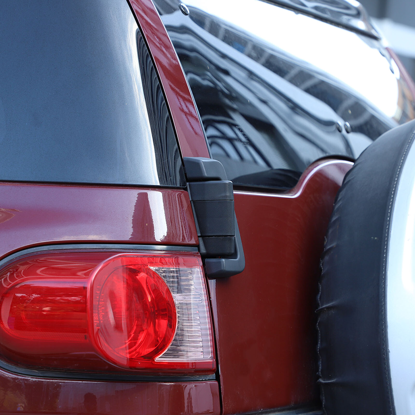 For Toyota FJ Cruiser 2007-2021 Exterior Tailgate Door Hinge Cover Trims Black