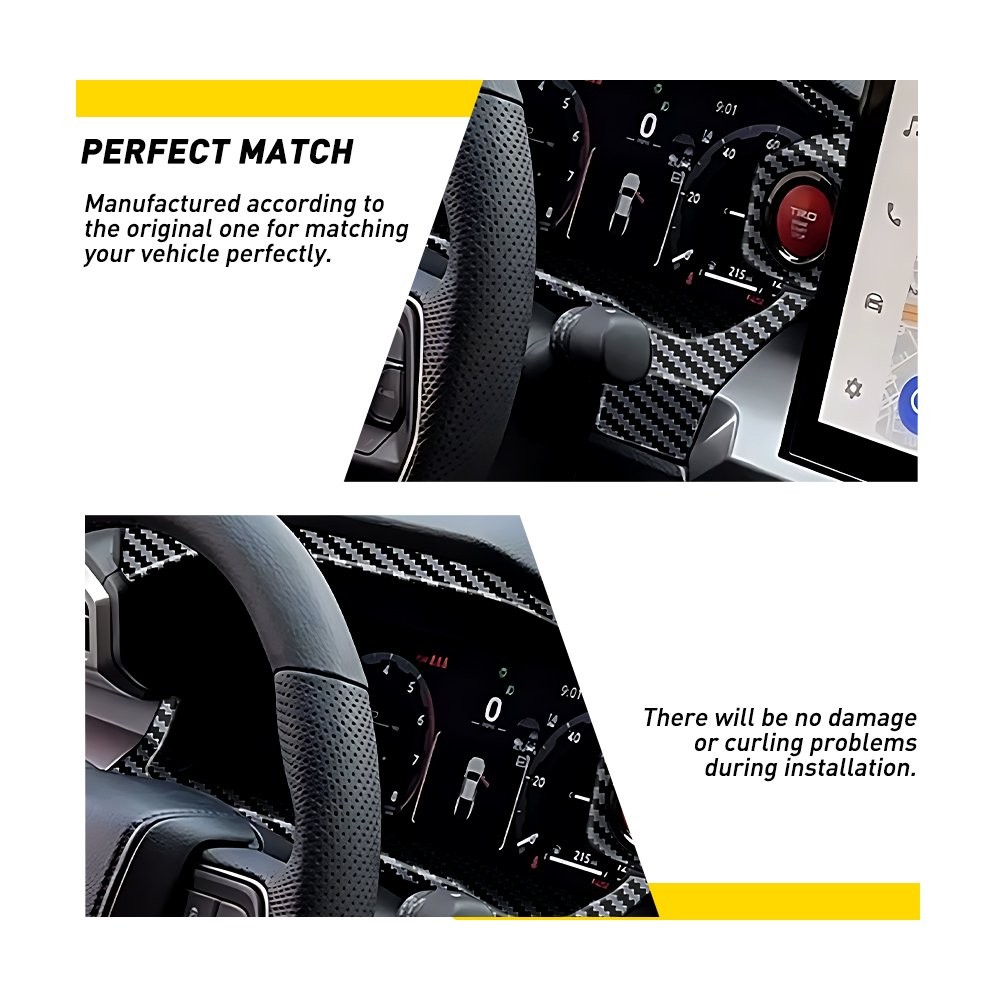 For Toyota Tacoma 24-26 Carbon Fiber Front Inner Dashboard Panel Frame Trim 1-5X