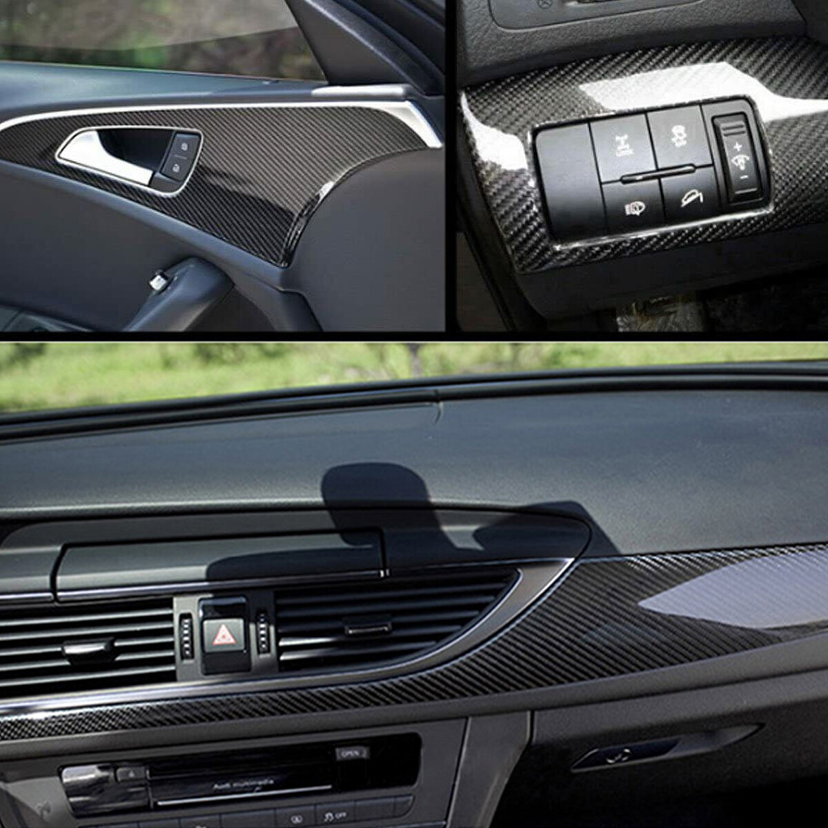30*152cm Auto Accessorie 7D Carbon Fibre Sticker Car Interior Color Turn Sticker