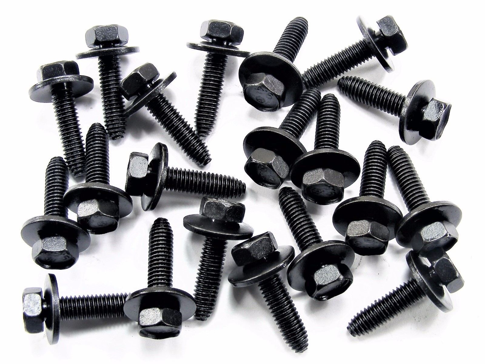 GM Truck Body Bolts- M6-1.0 x 25mm Long- 10mm Hex- 17mm Washer- 20 bolts- #161