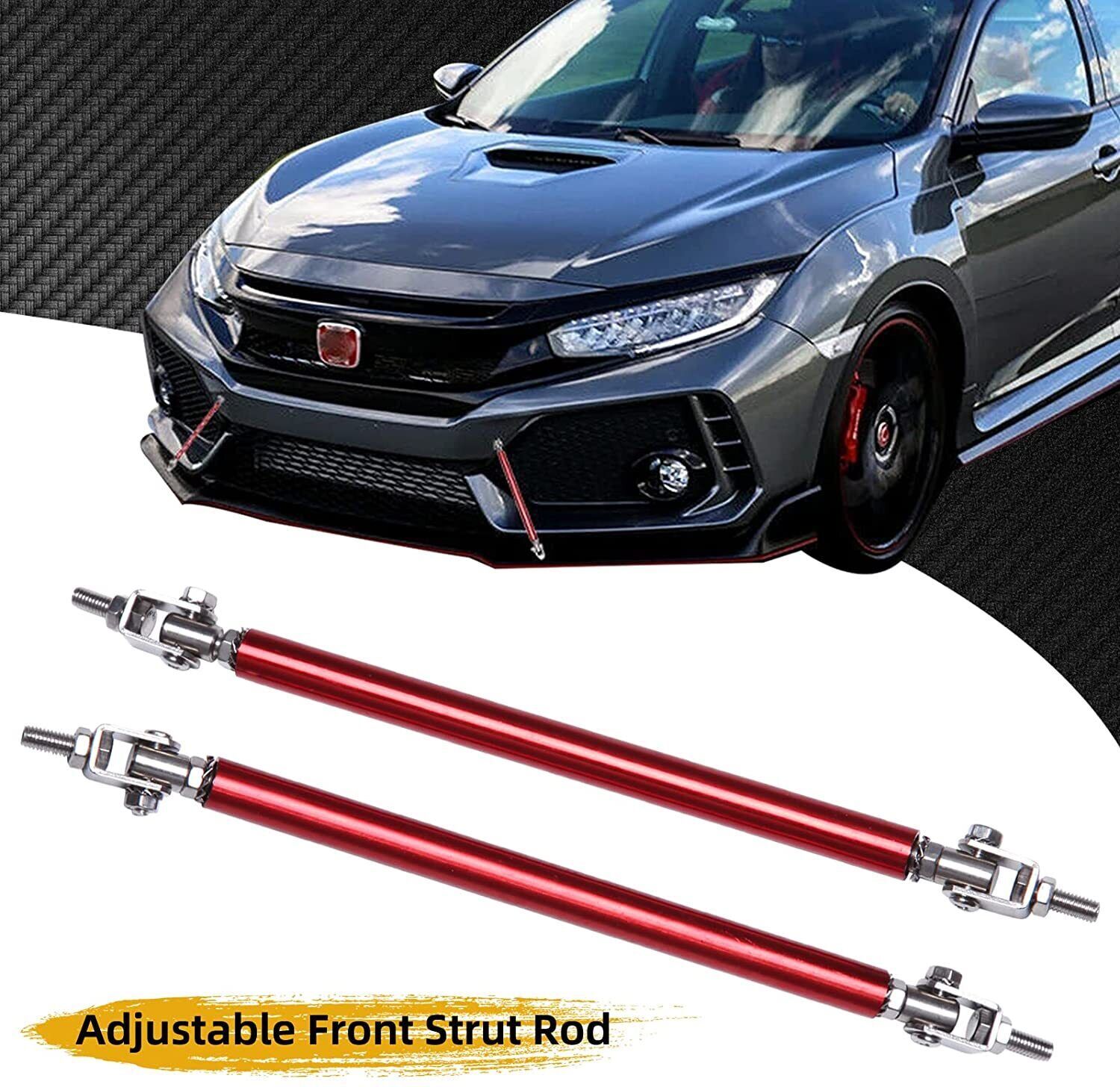 For Honda Civic Sedan front Bumper Lip Spoiler Splitter Carbon fiber Black+Red B