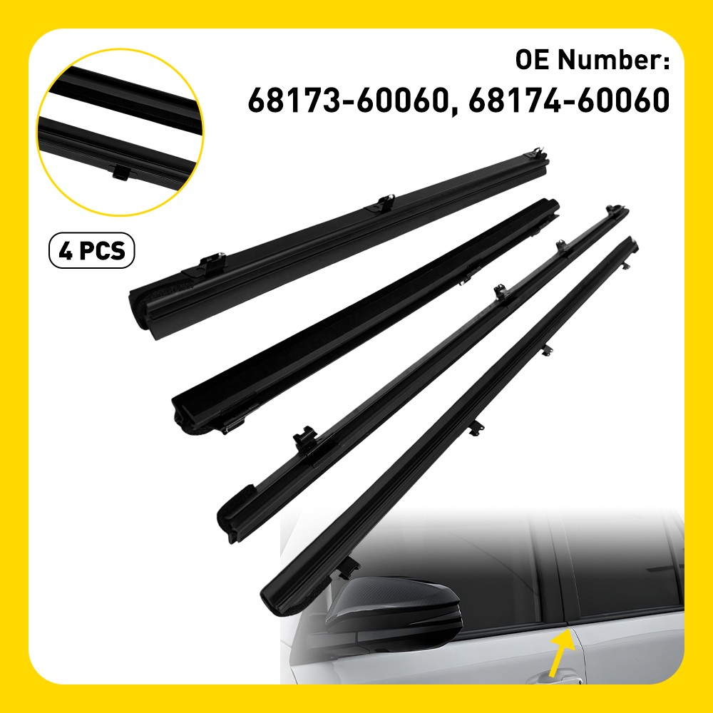Inner Front & Rear Door Weatherstrip Set of 4 For Toyota 10-24 4Runner GX460