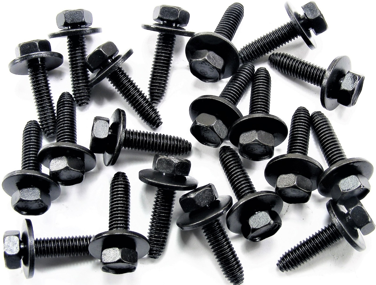 TOYOTA 6mm Body Bolts- M6-1.0 x 25mm Long- 10mm Hex- 17mm Washer- 20 bolts- #161